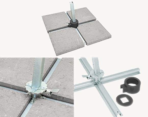 Parasol ogrodowy Rio w kolorze antracytowym – rotator – nakładka