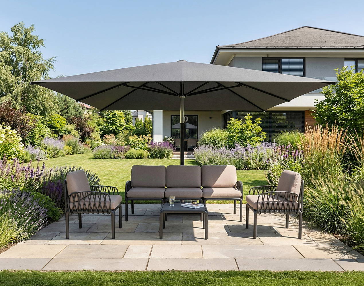 Parasol ogrodowy Atlantic 4 m² w kolorze szarym