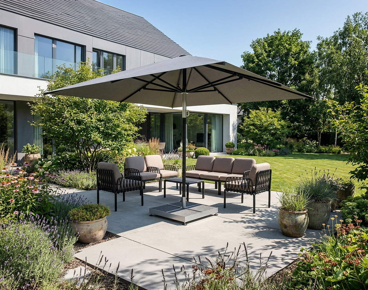 Parasol ogrodowy Atlantic 4 m² w kolorze szarym