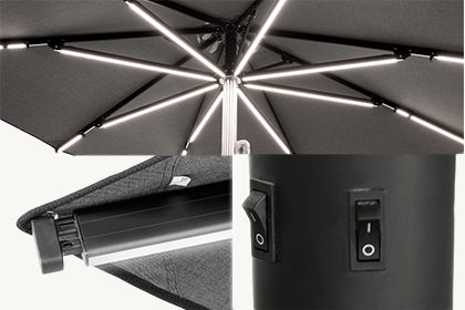 Parasol ogrodowy Atlantic z oświetleniem LED