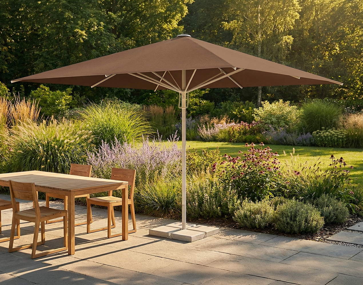 Parasol ogrodowy Barbados 3,5 m² w kolorze brązowym