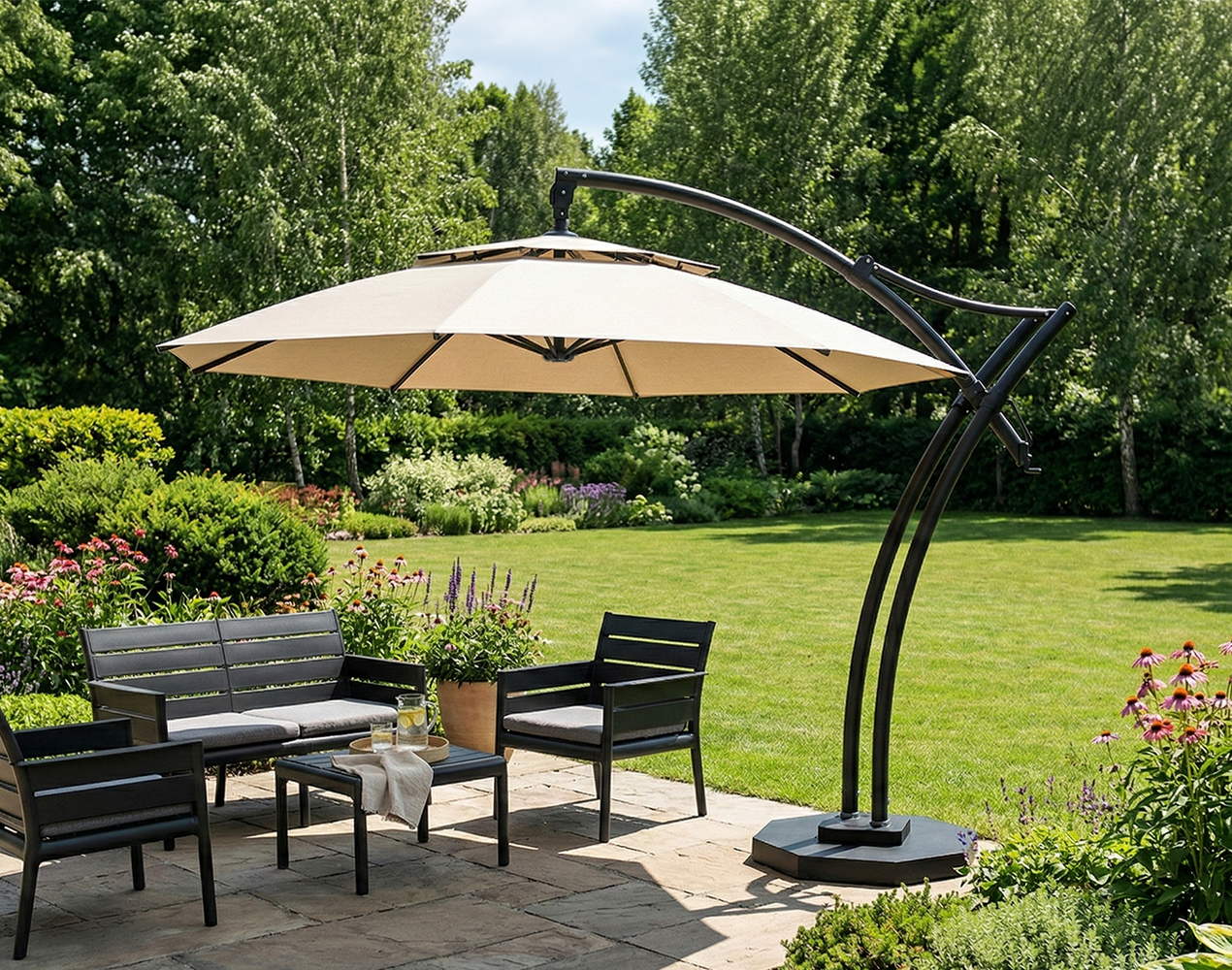 Parasol ogrodowy Ibiza 3,5 m w kolorze naturalnym