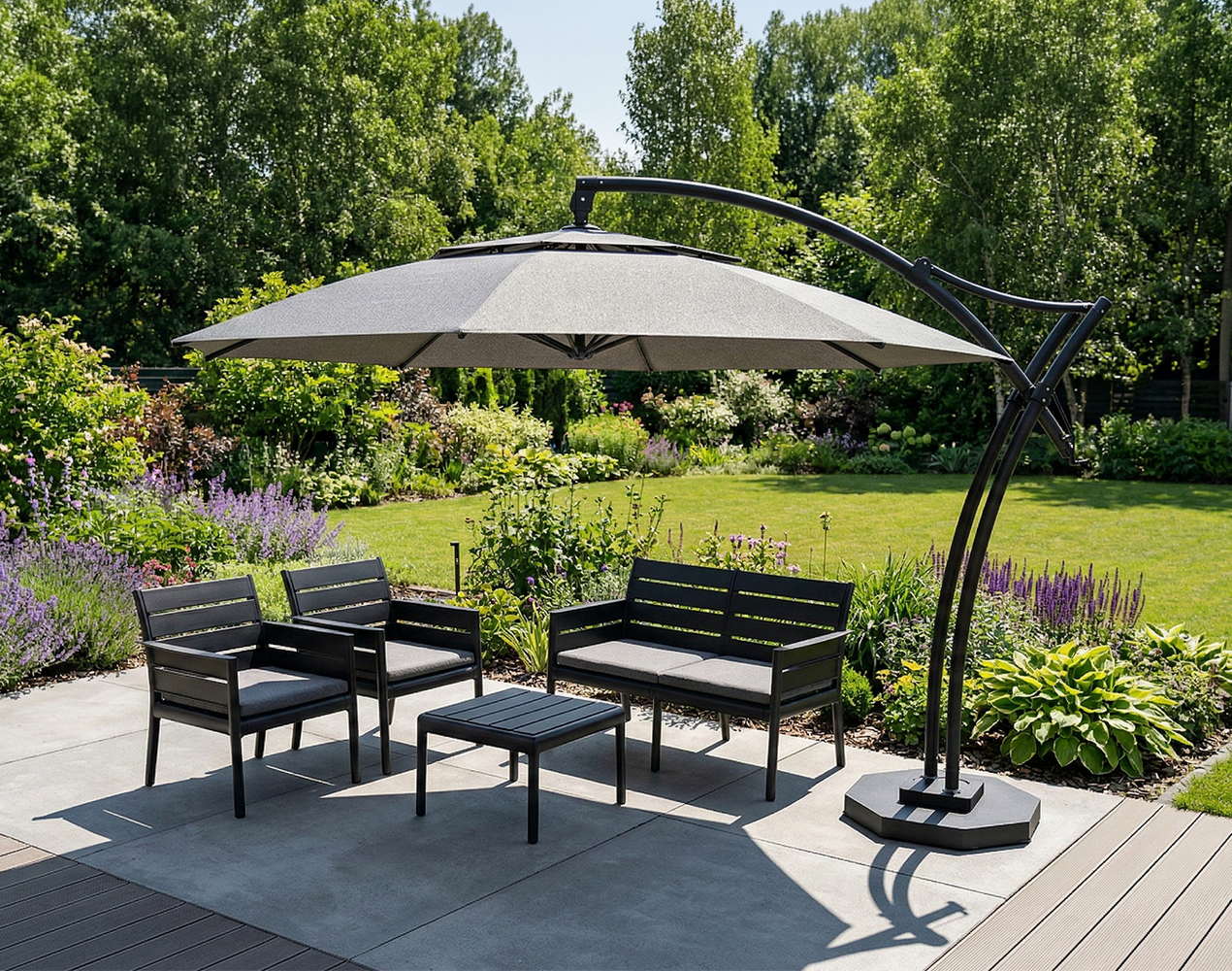 Parasol ogrodowy Ibiza 3,5 m w kolorze szarym