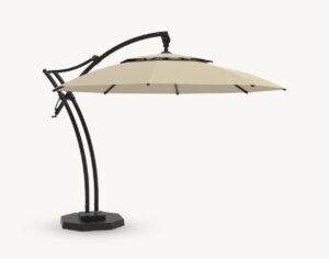 Parasol ogrodowy Ibiza 3,5 m w kolorze naturalnym – poszycie poliestrowe – rotator – nakładka