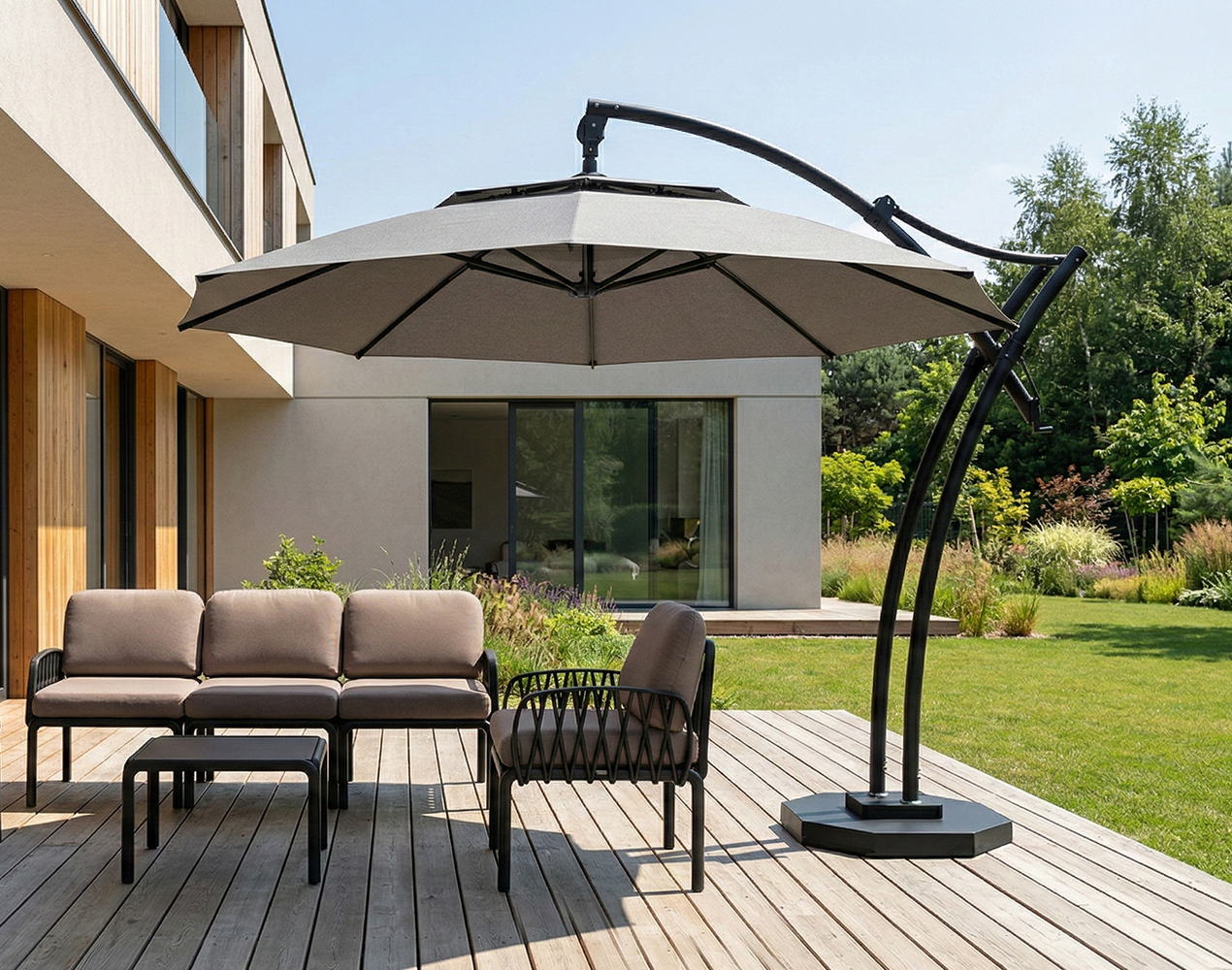 Parasol tarasowy Ibiza 3,5 m w kolorze szarym