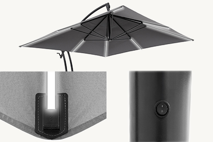 Parasol ogrodowy Ibiza z oświetleniem LED