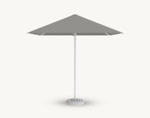 Parasol ogrodowy Barbados 2,5 m² w kolorze szarym – poszycie poliestrowe