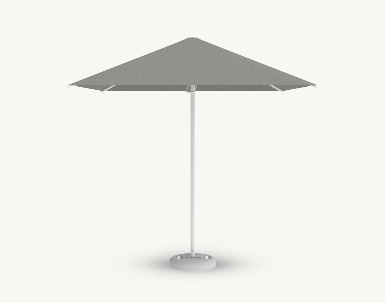 Parasol ogrodowy Barbados 2,5 m² w kolorze szarym – poszycie poliestrowe