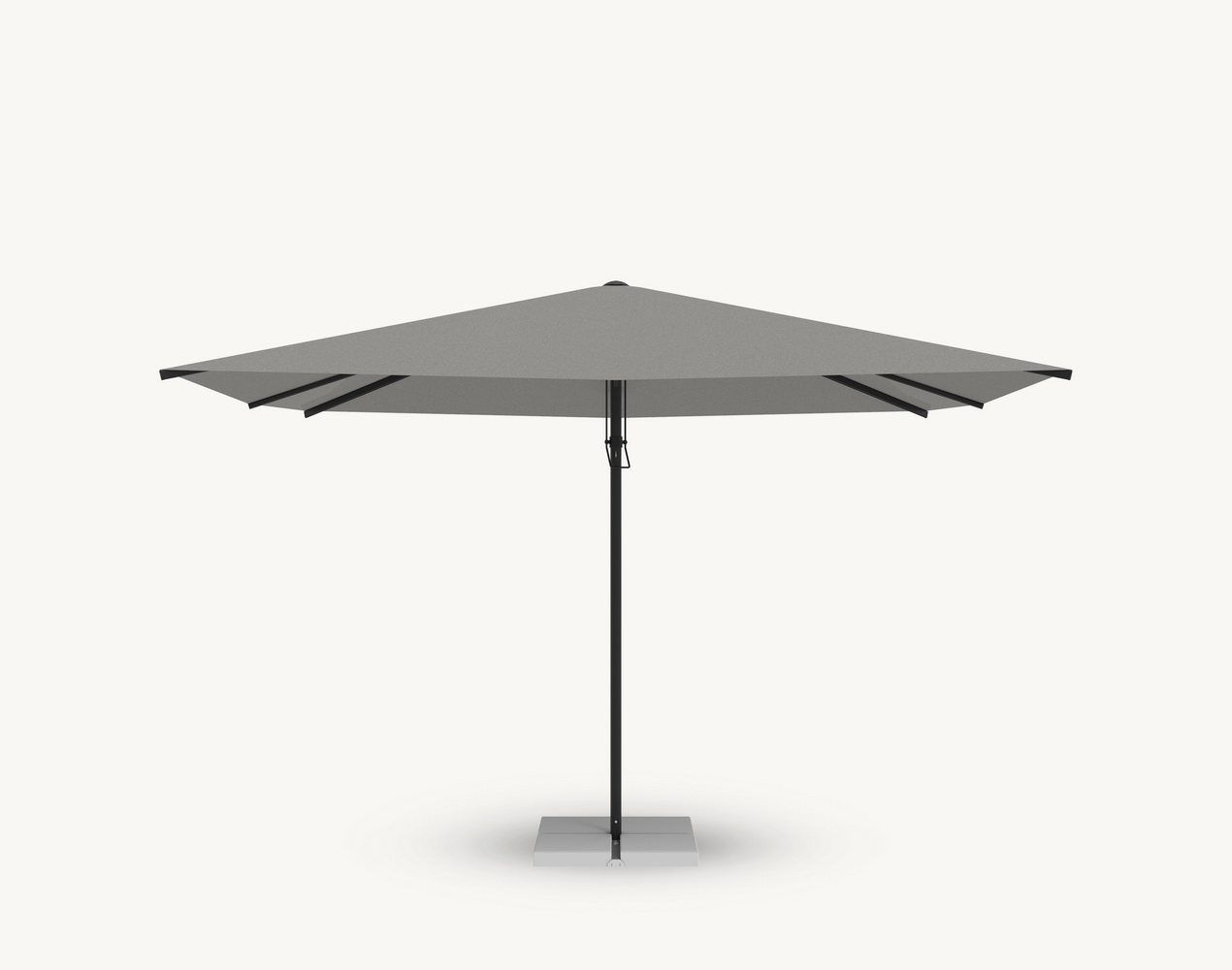 Parasol ogrodowy Rectangular 3×4 m w kolorze szarym – poszycie poliestrowe