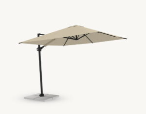 Parasol ogrodowy Rio 3 m² w kolorze naturalnym – poszycie poliestrowe – rotator