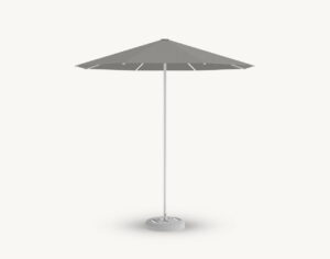 Parasol ogrodowy Rodos 2,5 m w kolorze szarym – poszycie poliestrowe