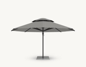 Parasol ogrodowy Vesuvio 5,5 m w kolorze szarym – poszycie poliestrowe