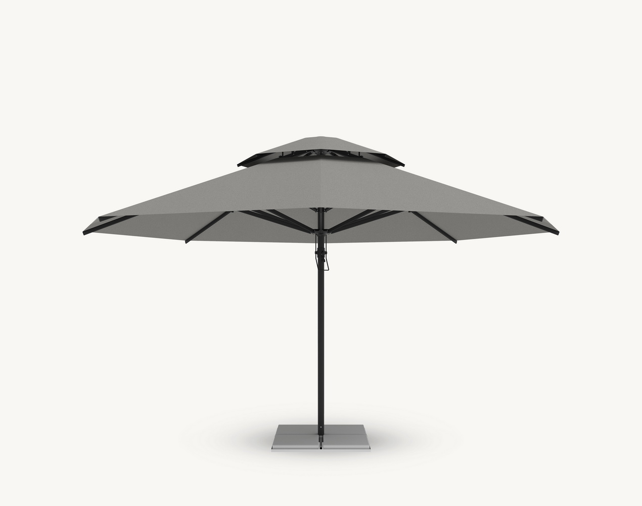 Parasol ogrodowy Vesuvio 5,5 m w kolorze szarym – poszycie poliestrowe
