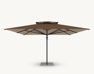 Parasol ogrodowy Vesuvio 5 m² w kolorze brązowym – poszycie poliestrowe