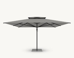 Parasol ogrodowy Vesuvio 5 m² w kolorze szarym – poszycie poliestrowe
