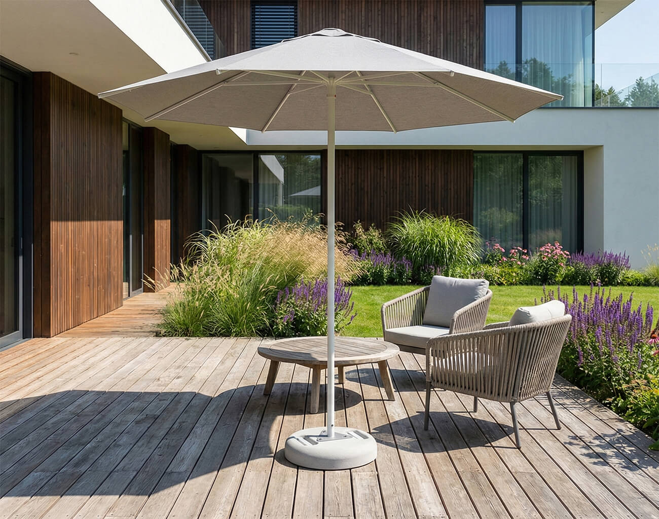 Parasol tarasowy Rodos 2,5 m w kolorze szarym