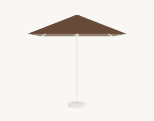 Parasol ogrodowy Barbados 2,5 m² w kolorze brązowym – poszycie poliestrowe