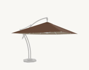 Parasol ogrodowy Ibiza 3,5 m w kolorze brązowym – poszycie poliestrowe – rotator – nakładka