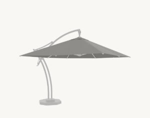 Parasol ogrodowy Ibiza 3,5 m w kolorze szarym – poszycie poliestrowe – rotator – nakładka