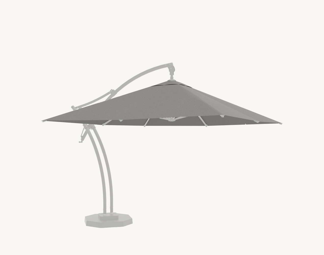 Parasol ogrodowy Ibiza 3,5 m w kolorze szarym – poszycie poliestrowe – rotator – nakładka