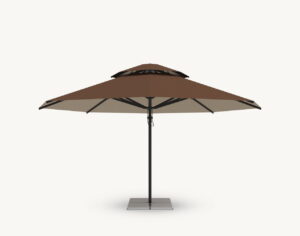 Parasol ogrodowy Vesuvio 5,5 m w kolorze brązowym – poszycie poliestrowe