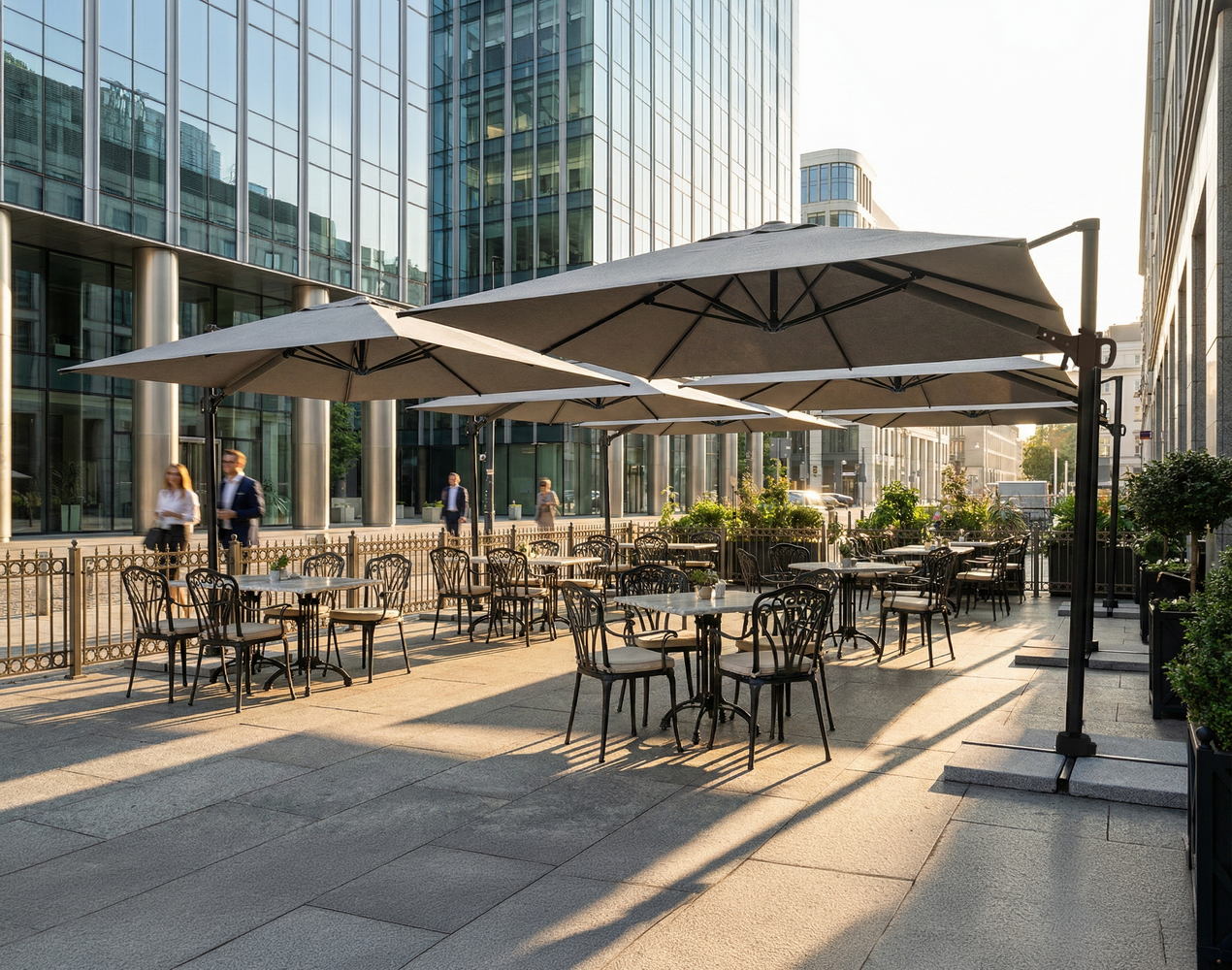 Parasol biznesowy Rio 3 m² w kolorze szarym