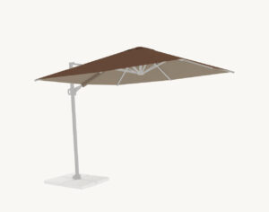 Parasol ogrodowy Rio 3 m² w kolorze brązowym – poszycie poliestrowe – rotator
