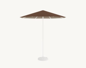 Parasol ogrodowy Rodos 2,5 m w kolorze brązowym – poszycie poliestrowe
