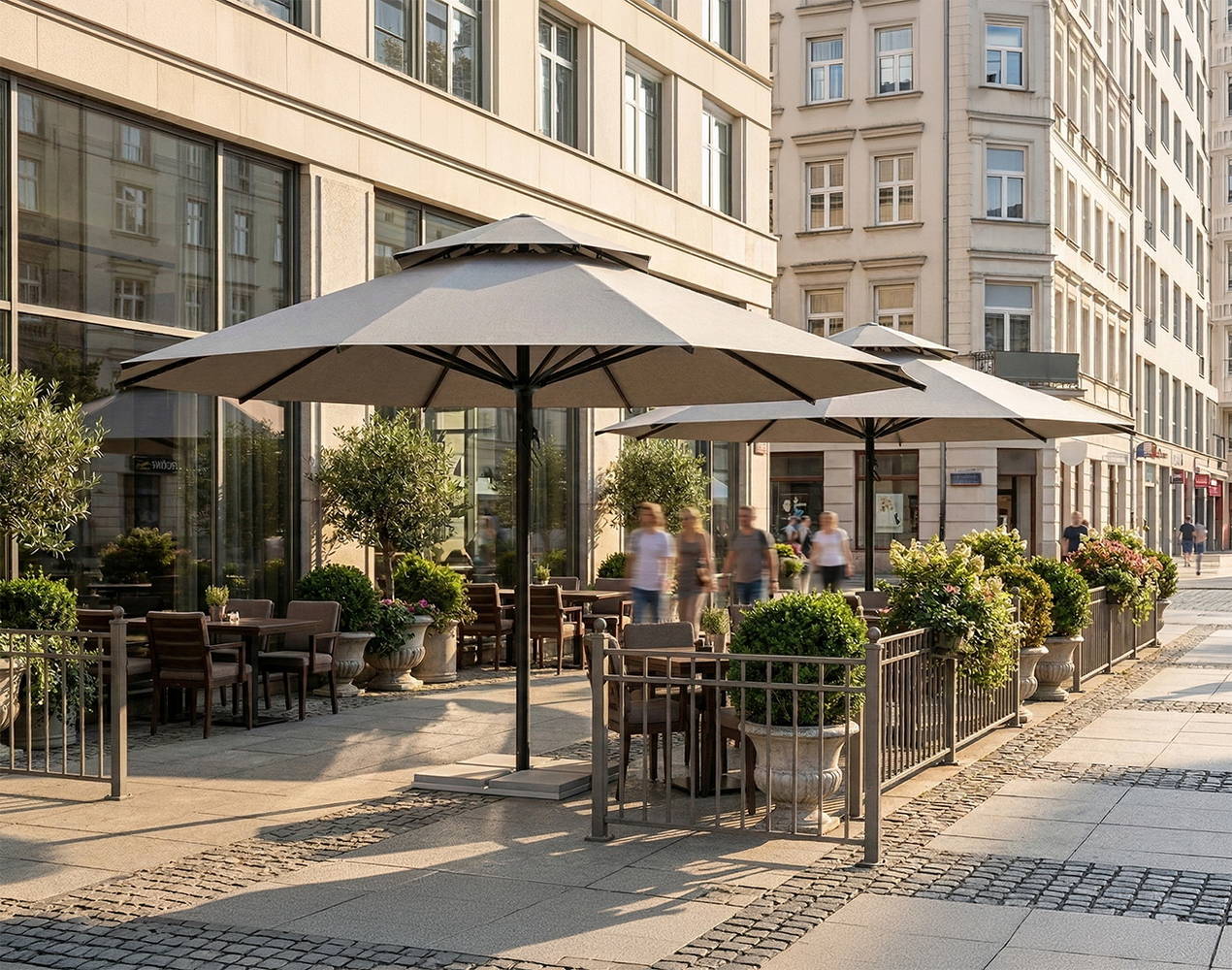 Parasol biznesowy Vesuvio 5,5 m w kolorze szarym