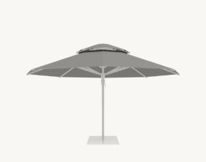 Parasol ogrodowy Vesuvio 5,5 m w kolorze szarym – poszycie poliestrowe