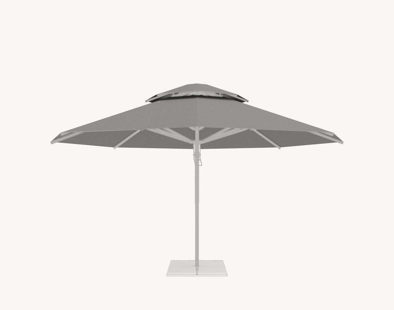 Parasol ogrodowy Vesuvio 5,5 m w kolorze szarym – poszycie poliestrowe