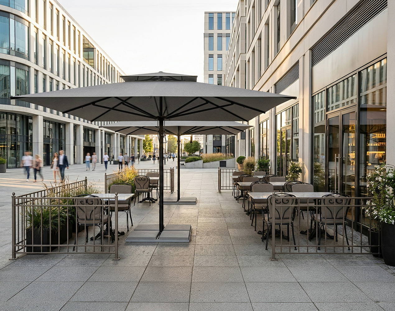 Parasol biznesowy Vesuvio 5 m² w kolorze szarym